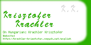 krisztofer krachler business card